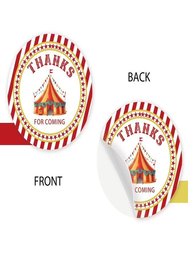 FORSHEEP 40pcs Carnival Thank You Stickers, Circus Party Round Stickers, Circus Tent Gift Labels for Birthday/Carnival Themed Party Favors - Image 4